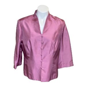 Adrianna Papell petites NWT pink silk 3/4 sleeve evening jacket size 14P